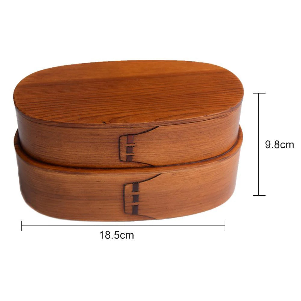 Double Layer Japanese Wooden Bento box